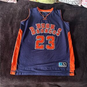 Fort Bend Bush Broncos x Velocity x #23 blue embroidered jersey size large